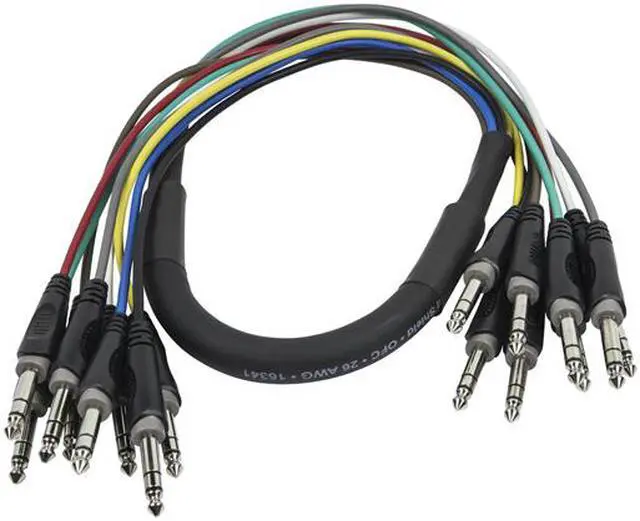 Alt view image 2 of 4 - Monoprice 8-Channel 1/4 Inch TRS Male to 1/4 Inch TRS Male Snake 26AWG Cable C/d - 3 Feet With 8 Balanced Mono / Unbalanced Stereo Lines