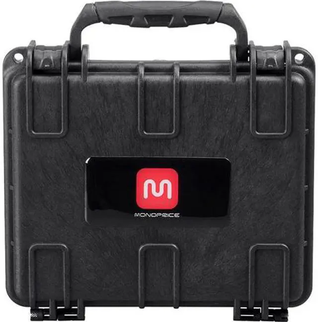 Main image of Monoprice Weatherproof Hard Case - 7 x 6 x 2 in With Customizable Foam, Shockproof, Customizable Name Plate