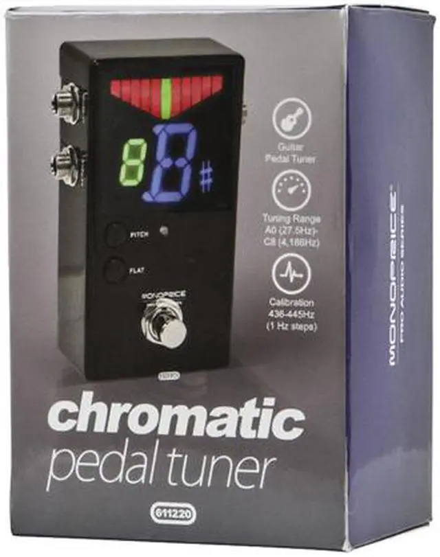 Alt view image 5 of 5 - Monoprice Chromatic Pedal Tuner - Black With Normal & Bypass Outputs, Easy to Tune Your Bass and Guitars - Stage Right Series