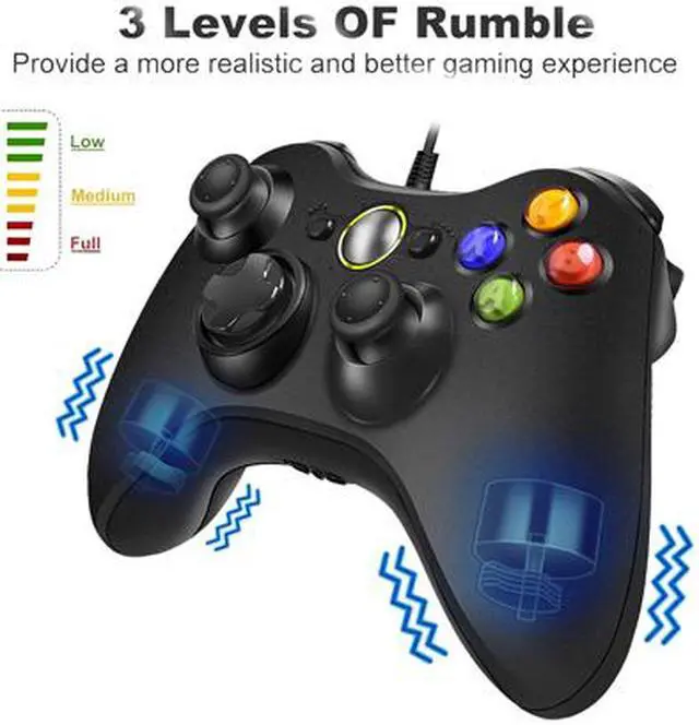 Alt view image 5 of 5 - CORN USB Gamepad for Xbox 360 Wired Gaming Controller, Joypad with Shoulders Buttons, for Microsoft Xbox360/Xbox 360 Slim/PC Windows 7 8 10 Game (Not Official Controller)