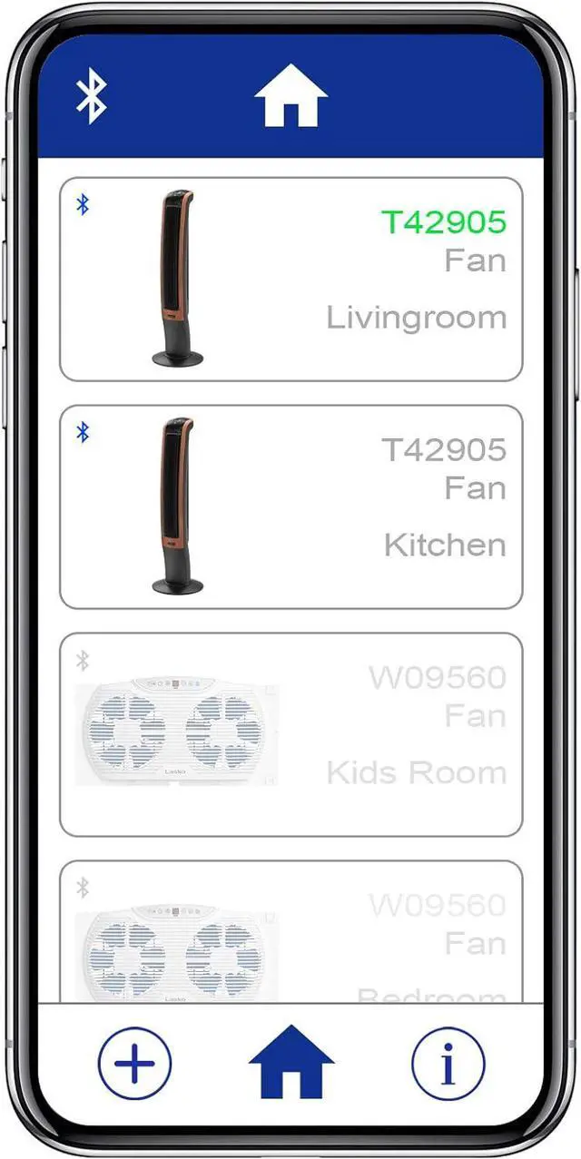 Alt view image 7 of 8 - Lasko Oscillating Wind Curve Tower Fan, Bluetooth Technology, 3 Quiet Speeds, for Bedroom, Living Room & Office, 42", Woodgrain, T42905