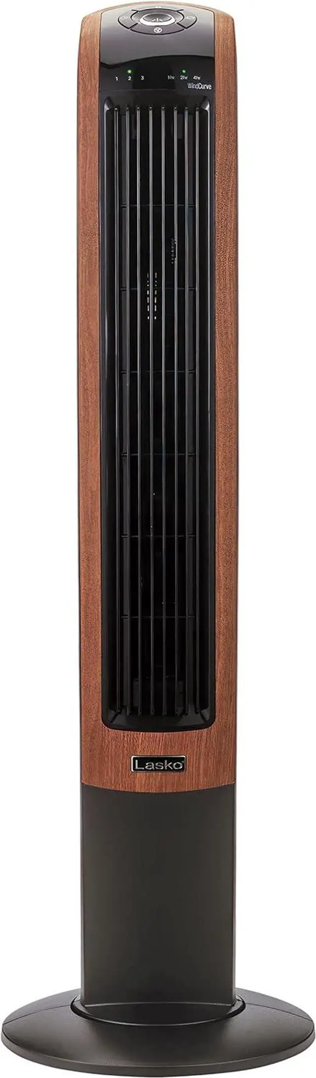 Main image of Lasko Oscillating Wind Curve Tower Fan, Bluetooth Technology, 3 Quiet Speeds, for Bedroom, Living Room & Office, 42", Woodgrain, T42905