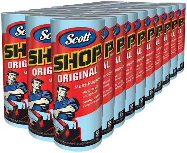 Alt view image 3 of 4 - Scott Shop Towels Roll 10 2/5 x 11 Blue 55/Roll 30 Rolls/Carton 75130