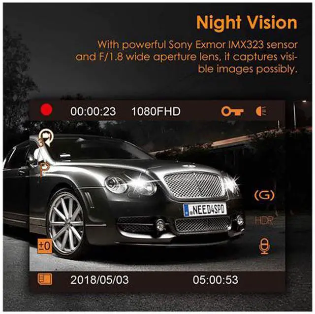 Alt view image 3 of 7 - Vantrue T2-G 24/7 Surveillance Super Capacitor Dash Cam 1920x1080P OBD Car Camera 2.0'' LCD 160° Dashboard Camera Recorder w/Night Vision, Sony Sensor, Wave Guard Parking Monitor, Support 256GB