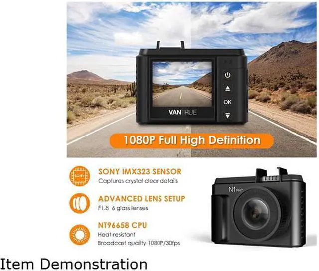 Alt view image 6 of 7 - Vantrue N1 Pro-G Mini Dash Cam Full HD 1920x1080P Car Dash Camera 1.5 inch 160 Degree DashCam with Sony Night Vision Sensor, 24 Hours Parking Mode, Motion Sensor, Collision Detection, Support 256GB TF