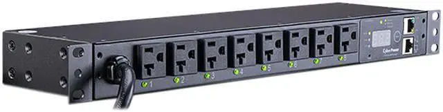 Main image of CyberPower Switched PDU RM 1U PDU20SWT8FNET 20A 8-Outlet