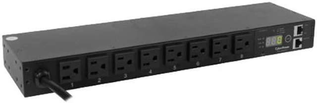 Alt view image 2 of 4 - CyberPower Monitored PDU RM 1U PDU15M8FNET 15A 8-Outlet
