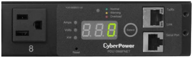 Alt view image 4 of 4 - CyberPower Monitored PDU RM 1U PDU15M8FNET 15A 8-Outlet