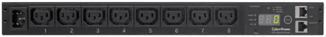 Alt view image 2 of 4 - CyberPower Monitored PDU RM 1U PDU15MHVIEC8FNET 15A 8-Outlet