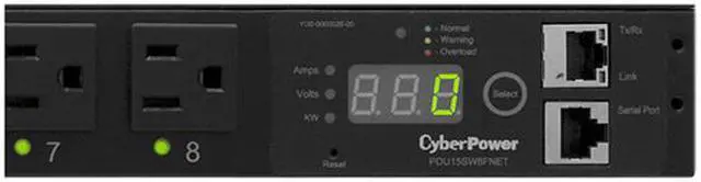 Alt view image 4 of 4 - CyberPower PDU15SW8FNET Switched 1U 100V - 120V 15A 12 ft Power Distribution Units