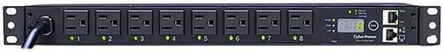 Alt view image 2 of 2 - CyberPower Switched PDU RM 1U PDU15SW8FNET 15A 8-Outlet