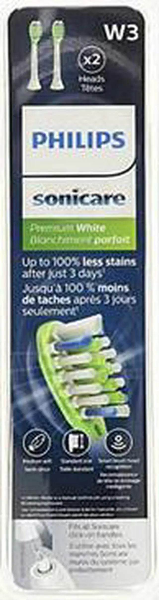 Alt view image 6 of 6 - Sonicare HX9062/65 W3 Premium Sonic Brush Heads White (2 Pack)