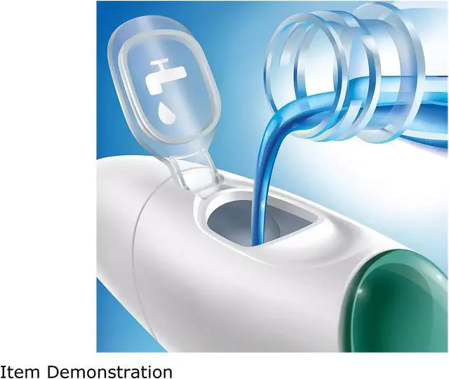 Alt view image 4 of 4 - Sonicare AirFloss Interdental Rechargeable Electric Flosser, White with Green Accents HX8211/03