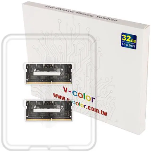 Alt view image 4 of 4 - v-color DDR4 32GB (2x16GB) 2400MHz (PC4-19200) SO-DIMM SK Hynix IC Laptop Memory Model TN416G24D817-VC