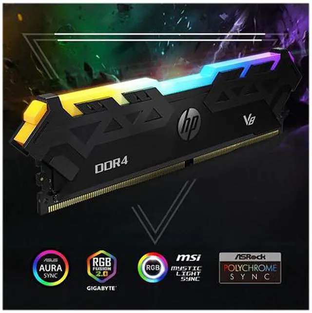 Alt view image 7 of 7 - HP V8 RGB DDR4 RAM 16GB (8GBx2) 288-Pin 3000MHz PC4-24000 Computer Memory for Desktop PC - 8MG00AA#ABC