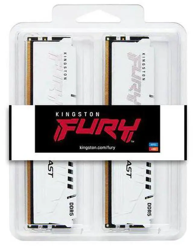 Alt view image 3 of 3 - Kingston FURY Beast DDR5 5600 32GB(16GBx2) Desktop Overclocking Memory-White(KF556C40BWK2-32)