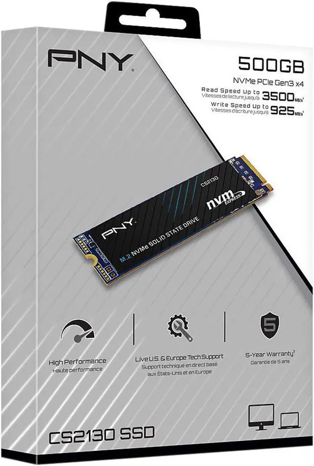 Alt view image 7 of 11 - PNY CS2130 M.2 2280 500GB PCI-Express 3.0 x4, NVMe 1.3 3D NAND Internal Solid State Drive (SSD) M280CS2130-500-RB