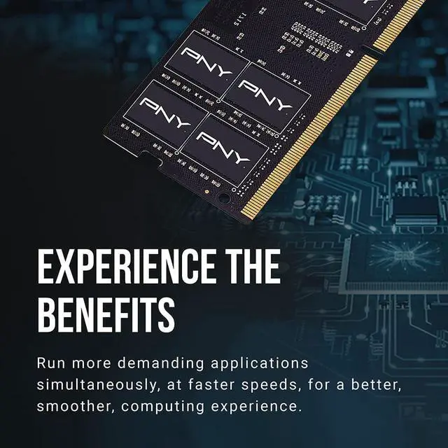 Alt view image 5 of 7 - pny performance 32gb (2x16gb) ddr4 dram 3200mhz (pc4-25600) cl22 (compatible with 2933mhz, 2666mhz, 2400mhz or 2133mhz) 1.2v notebook/laptop (sodimm) computer memory kit - mn32gk2d43200-tb