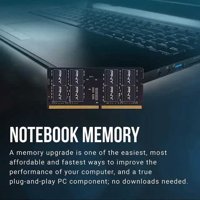 Alt view image 4 of 7 - pny performance 32gb (2x16gb) ddr4 dram 3200mhz (pc4-25600) cl22 (compatible with 2933mhz, 2666mhz, 2400mhz or 2133mhz) 1.2v notebook/laptop (sodimm) computer memory kit - mn32gk2d43200-tb