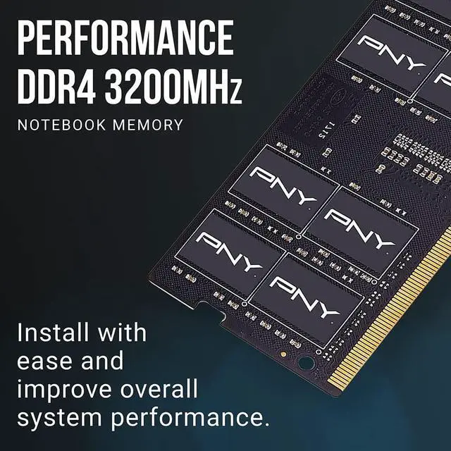 Alt view image 2 of 7 - pny performance 32gb (2x16gb) ddr4 dram 3200mhz (pc4-25600) cl22 (compatible with 2933mhz, 2666mhz, 2400mhz or 2133mhz) 1.2v notebook/laptop (sodimm) computer memory kit - mn32gk2d43200-tb