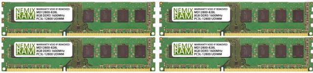 NEMIX RAM 32GB (4 x 8GB) DDR3 1600 (PC3 12800) Desktop Memory