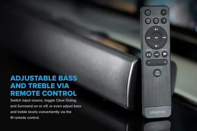 Alt view image 5 of 6 - Creative Labs Stage V2 2.1 Soundbar Speakers with Subwoofer, Clear Dialog and Surround, Powered by Sound Blaster,  BLK