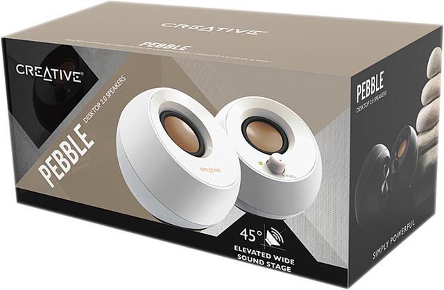 Alt view image 5 of 5 - Creative Pebble V2 USB-Powered Desktop Speakers with Far-Field Drivers and Passive Radiators for PCs and Laptops (White)