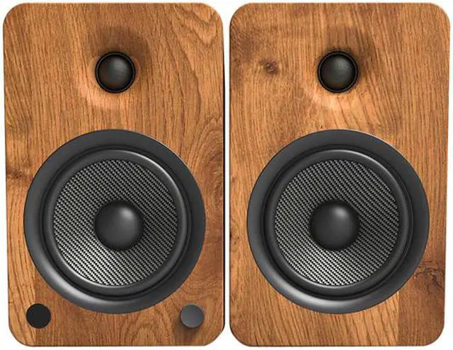 Alt view image 2 of 9 - Kanto YU6 Powered Bookshelf Speakers with Bluetooth® and Phono Preamp for Turntable, TVs, PC — Bamboo