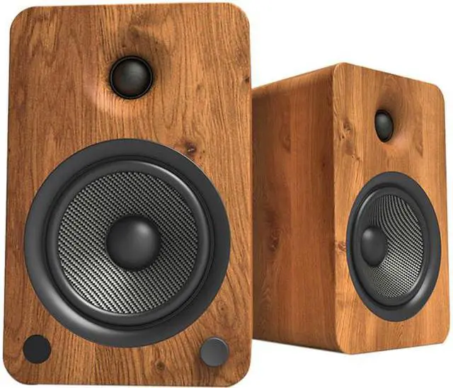 Main image of Kanto YU6 Powered Bookshelf Speakers with Bluetooth® and Phono Preamp for Turntable, TVs, PC — Bamboo