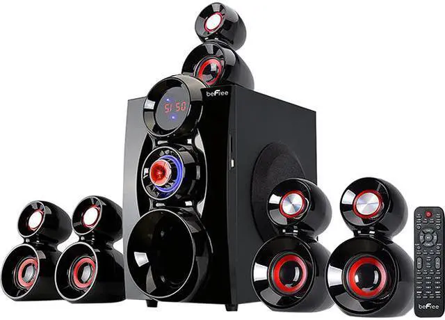 Main image of Befree Sound BFS-600 5.1 Channel Surround Sound Bluetooth Speaker System with 6.5 in. Amplifier, Red