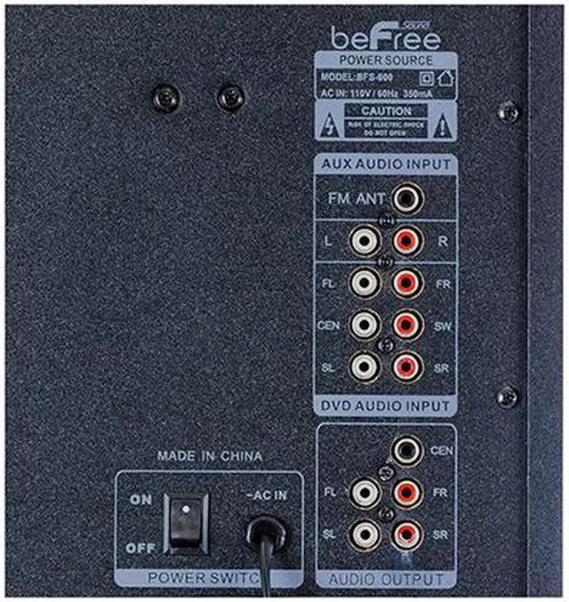 Alt view image 6 of 8 - Befree Sound BFS-600 5.1 Channel Surround Sound Bluetooth Speaker System with 6.5 in. Amplifier, Red