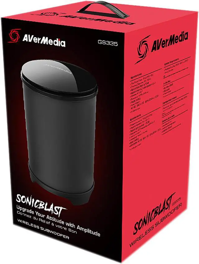 Alt view image 7 of 7 - AVerMedia SonicBlast GS335 Subwoofer System - 70 W RMS - 40 Hz to 150 Hz - Wireless LAN