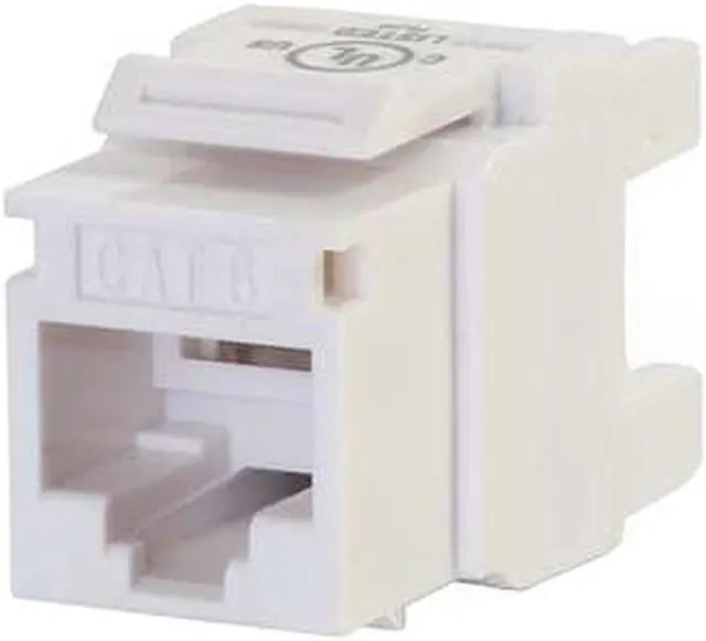 Main image of C2G 35210 Cat6 180° RJ45 Unshielded Keystone Jack, White