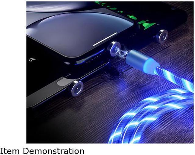 Alt view image 5 of 7 - LED Flowing Magnetic Charger Blue Cable Light Up Candy Moving Party Shining Charger Phone Charging Cable Magnetic Streamer Absorption USB Snap Quick Connect 3 in 1 USB Cable