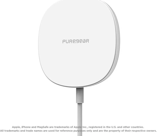 Alt view image 5 of 5 - PureGear 15W Fast Magnetic Wireless Charger, White | 63491PG