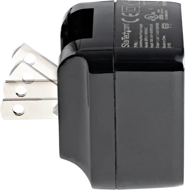 Alt view image 2 of 8 - StarTech 2 Port 17W USB Wall Charger USB2PACUBK