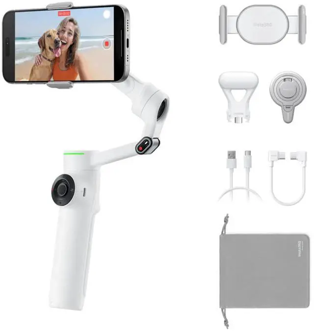 Main image of Insta360 Flow 2, Pro Creator Bundle, Summit White