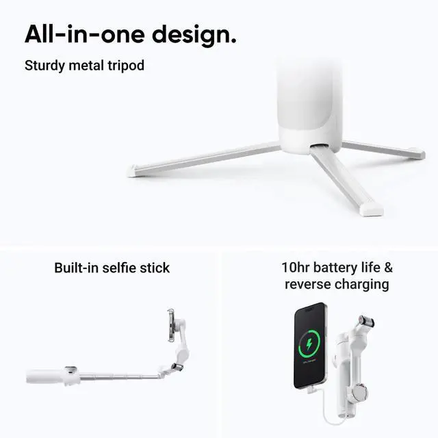 Alt view image 4 of 5 - Insta360 Flow 2, Standard Bundle, Stone Gray