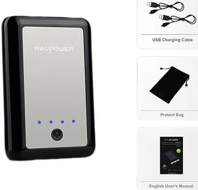 Alt view image 6 of 7 - RAVPower Dynamo-On-the-Go RP-PB09 Super High Capacity Power Bank (7800mAh Capacity / 1A & 2A Dual USB Output) for iPod, iPhone, Smartphones, Digital Cameras, Tablets and E-Books