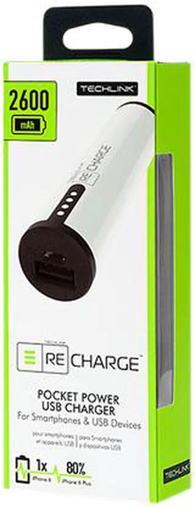 Alt view image 5 of 6 - Techlink Recharge 2600 USB Charger (White)