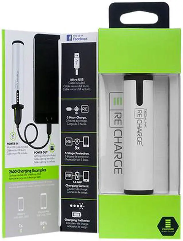 Alt view image 6 of 6 - Techlink Recharge 2600 USB Charger (White)