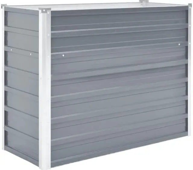 Main image of vidaXL Garden Raised Bed Open Bottom Galvanized Steel 39.4" Gray DIY Planter