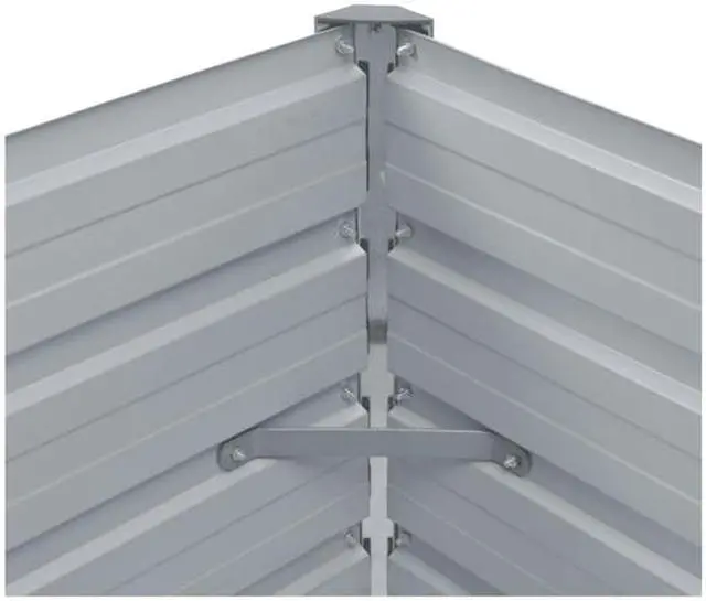 Alt view image 5 of 7 - vidaXL Garden Raised Bed Open Bottom Galvanized Steel 39.4" Gray DIY Planter