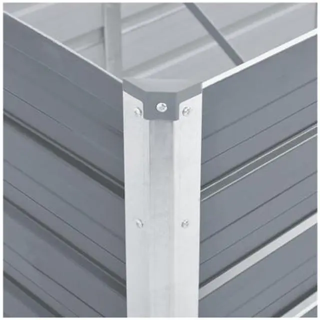 Alt view image 6 of 7 - vidaXL Garden Raised Bed Open Bottom Galvanized Steel 39.4" Gray DIY Planter