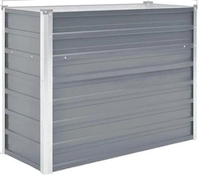 Alt view image 2 of 7 - vidaXL Garden Raised Bed Open Bottom Galvanized Steel 39.4" Gray DIY Planter
