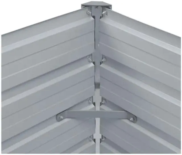 Alt view image 5 of 7 - vidaXL Garden Raised Bed Open Bottom Galvanized Steel 39.4" Gray DIY Planter