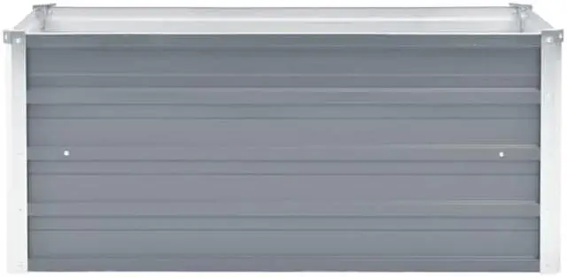 Alt view image 3 of 7 - vidaXL Garden Raised Bed Open Bottom Galvanized Steel 39.4" Gray DIY Planter