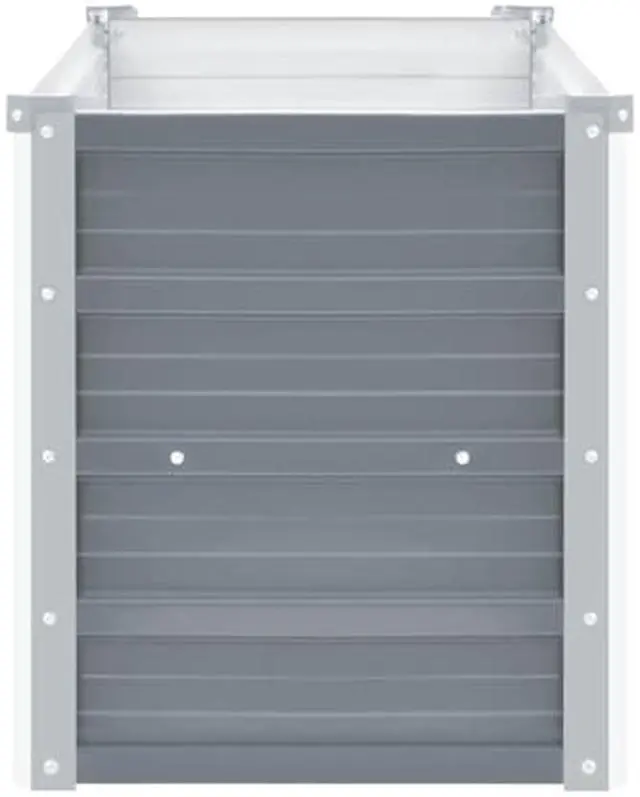 Alt view image 4 of 7 - vidaXL Garden Raised Bed Open Bottom Galvanized Steel 39.4" Gray DIY Planter