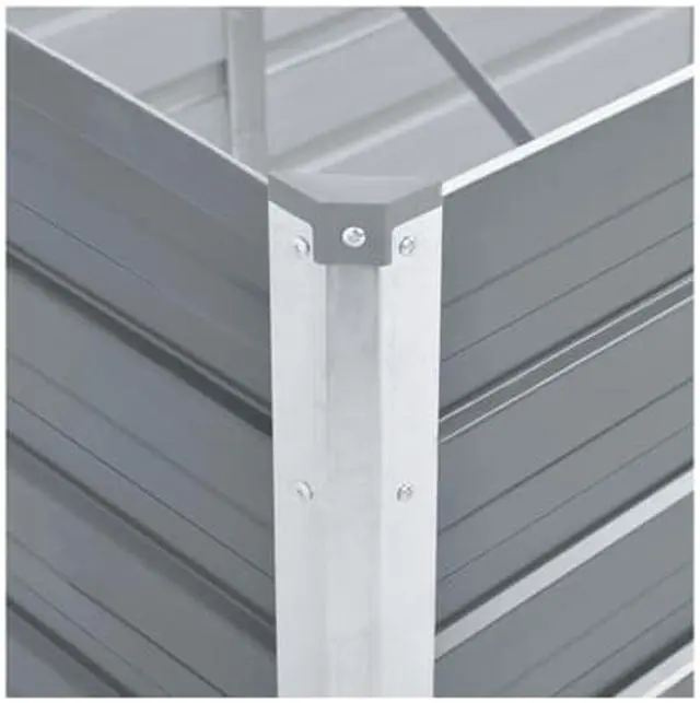 Alt view image 6 of 7 - vidaXL Garden Raised Bed Open Bottom Galvanized Steel 39.4" Gray DIY Planter