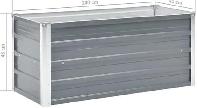 Alt view image 2 of 7 - vidaXL Garden Raised Bed Open Bottom Galvanized Steel 39.4" Gray DIY Planter